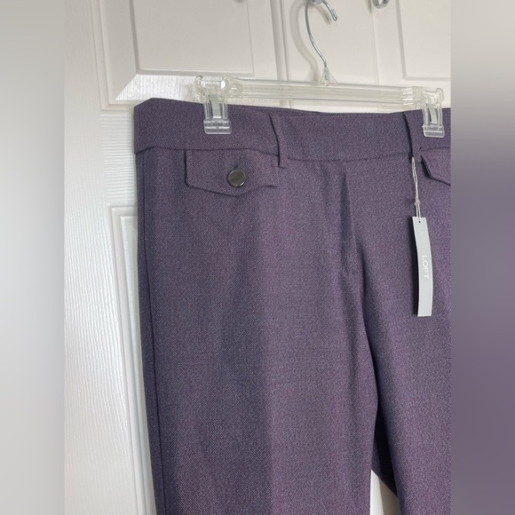 NWT LOFT Textured Purple Straight Leg Dress Pants Size 10 Workwear Career - Picture 3 of 12